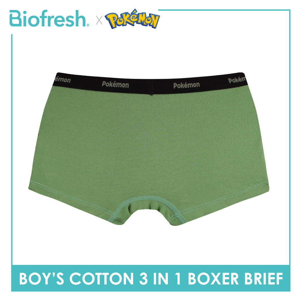 Biofresh | Pokemon Boys’ Antimicrobial Cotton Boxer Brief 3 pieces in a pack PKBBBG532