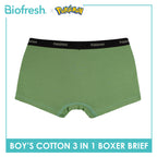 Biofresh | Pokemon Boys’ Antimicrobial Cotton Boxer Brief 3 pieces in a pack PKBBBG532