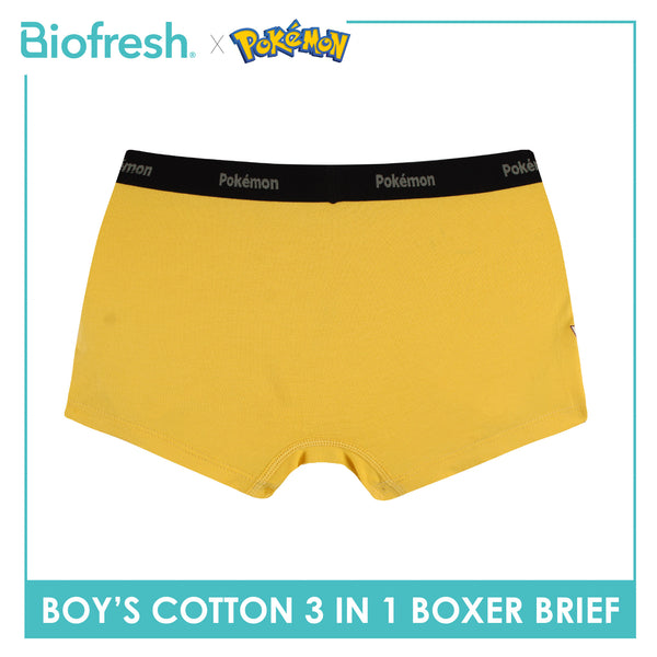 Biofresh | Pokemon Boys’ Antimicrobial Cotton Boxer Brief 3 pieces in a pack PKBBBG533
