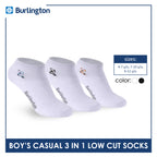 Burlington | Bearlington Boys’ Cotton Embroidered Casual Low Cut Socks 3 pairs in a pack TBBCE1