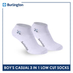 Burlington | Bearlington Boys’ Cotton Embroidered Casual Low Cut Socks 3 pairs in a pack TBBCE1