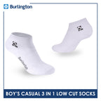 Burlington | Bearlington Boys’ Cotton Embroidered Casual Low Cut Socks 3 pairs in a pack TBBCE1