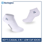 Burlington | Bearlington Boys’ Cotton Embroidered Casual Low Cut Socks 3 pairs in a pack TBBCE1