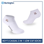 Burlington | Bearlington Boys’ Cotton Embroidered Casual Low Cut Socks 3 pairs in a pack TBBCE1