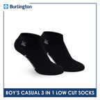 Burlington | Bearlington Boys’ Cotton Embroidered Casual Low Cut Socks 3 pairs in a pack TBBCE1