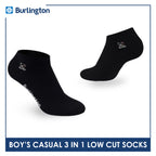 Burlington | Bearlington Boys’ Cotton Embroidered Casual Low Cut Socks 3 pairs in a pack TBBCE1