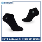 Burlington | Bearlington Boys’ Cotton Embroidered Casual Low Cut Socks 3 pairs in a pack TBBCE1