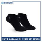 Burlington | Bearlington Boys’ Cotton Embroidered Casual Low Cut Socks 3 pairs in a pack TBBCE1