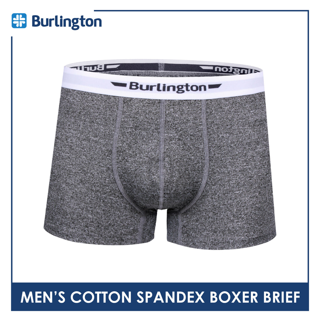 Burlington Men's Cotton Spandex Boxer Brief 1 piece GTMBBFS2