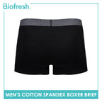 Biofresh Men's Antimicrobial Cotton Spandex Boxer Brief 1 piece UMBBFS5 (Limited Time Offer)