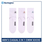 Burlington | Bearlington Men's Cotton Embroidered Casual Crew Socks 3 pairs in a pack TBME148