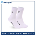 Burlington | Bearlington Men's Cotton Embroidered Casual Crew Socks 3 pairs in a pack TBME148