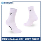 Burlington | Bearlington Men's Cotton Embroidered Casual Crew Socks 3 pairs in a pack TBME148