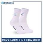 Burlington | Bearlington Men's Cotton Embroidered Casual Crew Socks 3 pairs in a pack TBME148