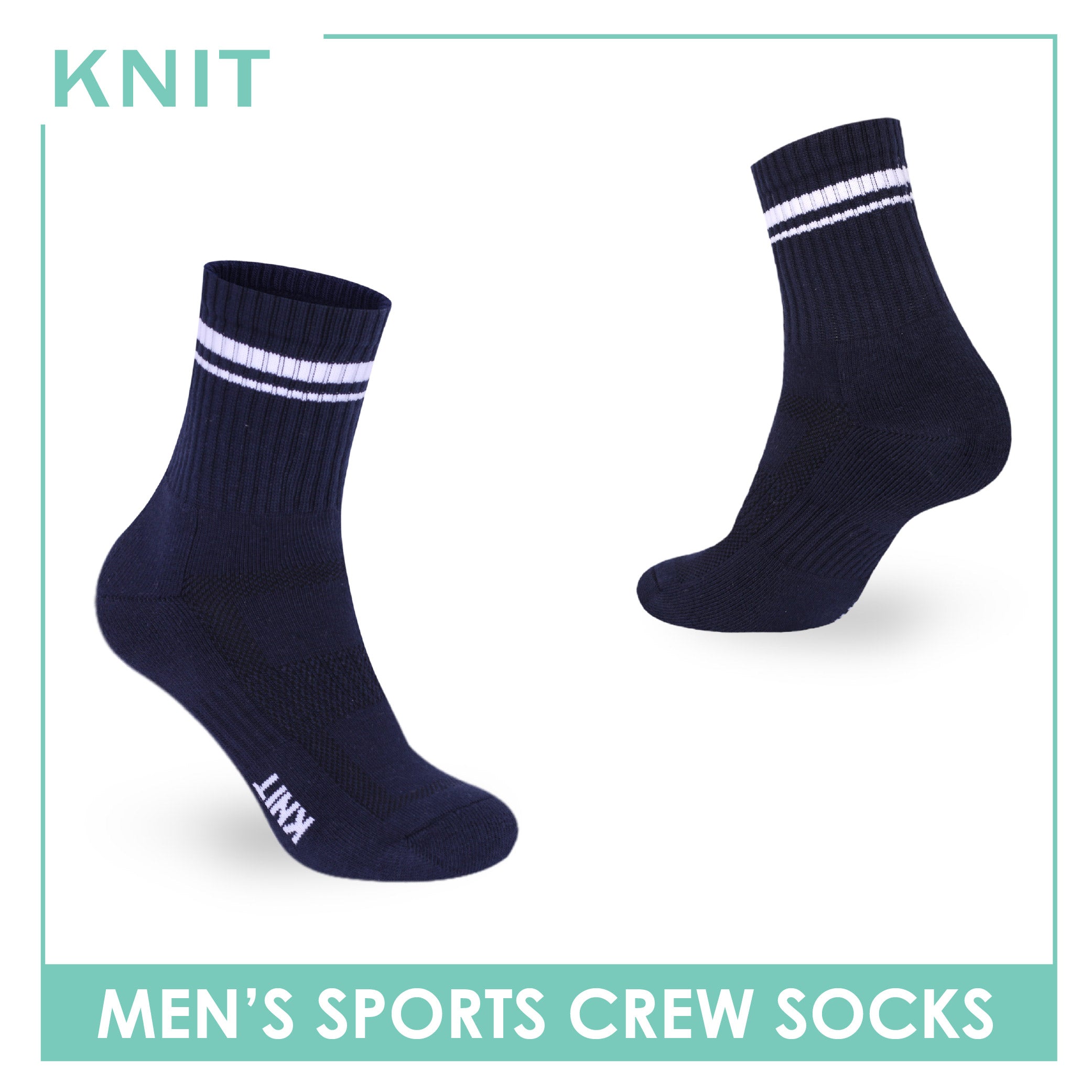 Knit Men's Cotton Thick Sports Crew Socks 1 pair KMSK1