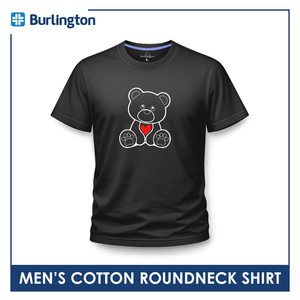 Burlington Men’s Cotton Bearlington Valentine’s Heart Roundneck Shirt 1pc TBMDSR2