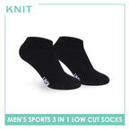 Knit Men's Cotton Thick Sports Low Cut Socks 3 pair in 1 pack KMSKG7