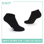 Knit Men's Cotton Thick Sports Low Cut Socks 3 pair in 1 pack KMSKG7