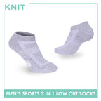 Knit Men's Cotton Thick Sports Low Cut Socks 3 pair in 1 pack KMSKG7