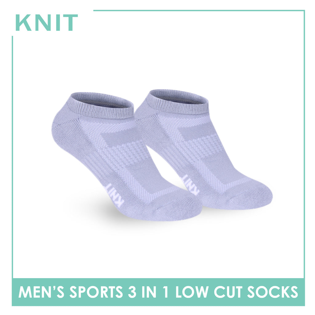 Knit Men's Cotton Thick Sports Low Cut Socks 3 pair in 1 pack KMSKG7