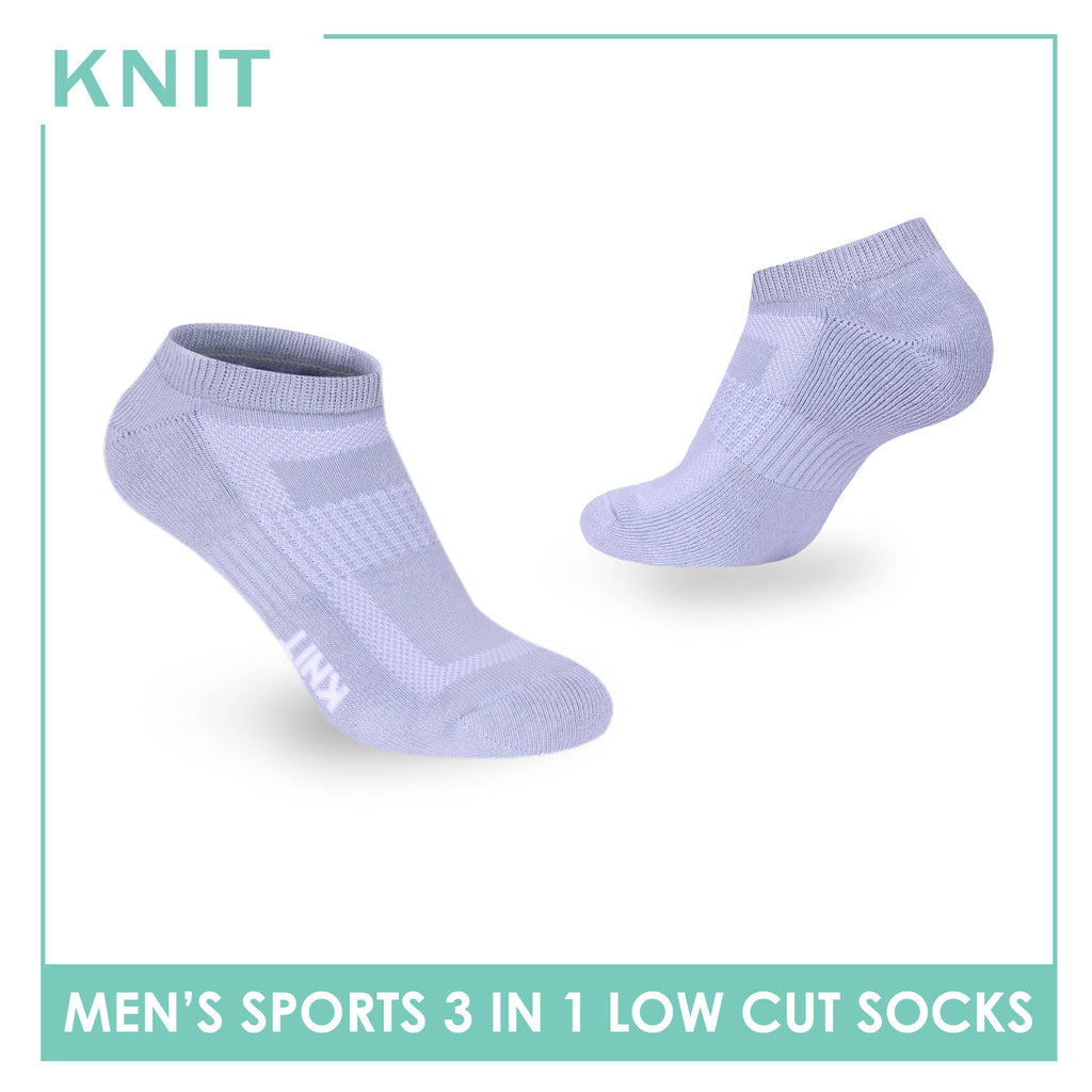 Knit Men's Cotton Thick Sports Low Cut Socks 3 pair in 1 pack KMSKG7