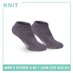 Knit Men's Cotton Thick Sports Low Cut Socks 3 pair in 1 pack KMSKG7