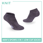 Knit Men's Cotton Thick Sports Low Cut Socks 3 pair in 1 pack KMSKG7