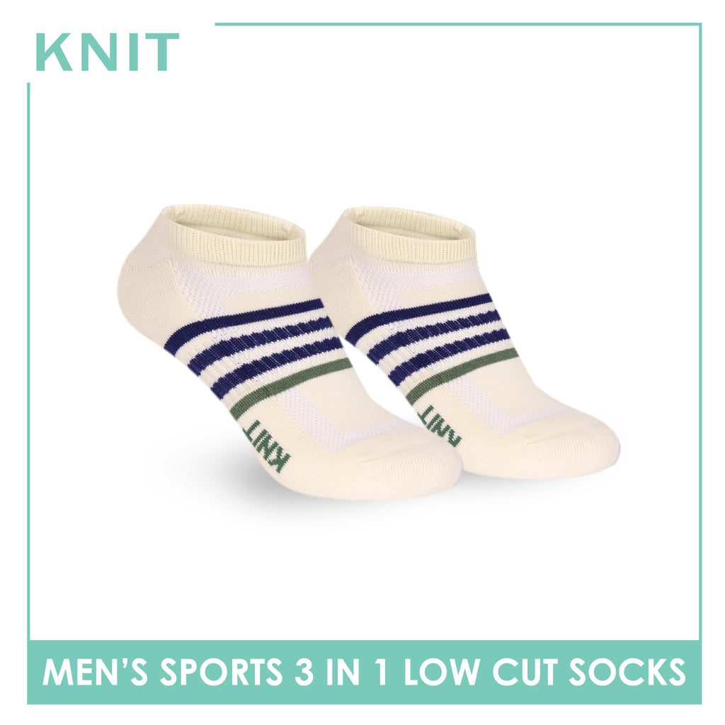 Knit Men's Cotton Thick Sports Low Cut Socks 3 pair in 1 pack KMSKG7