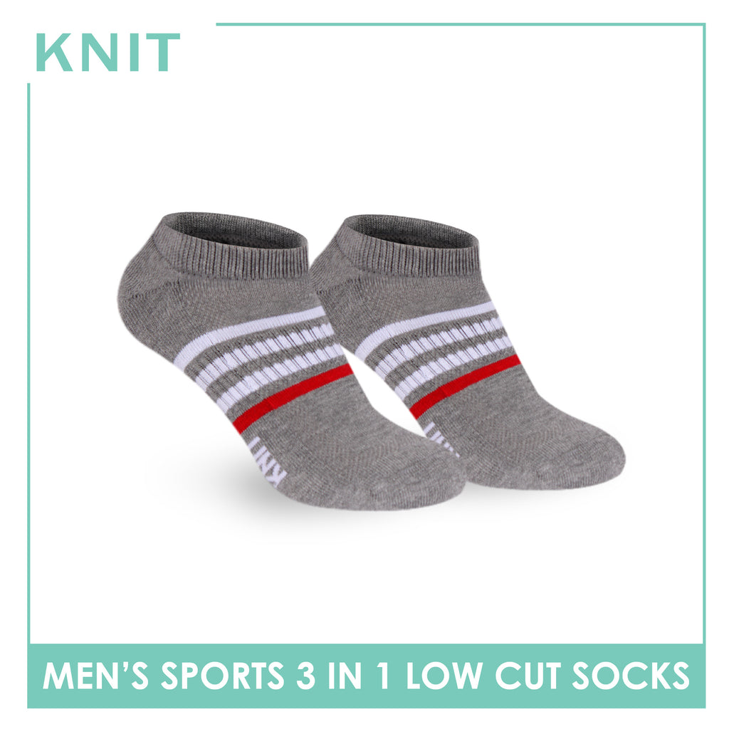 Knit Men's Cotton Thick Sports Low Cut Socks 3 pair in 1 pack KMSKG7