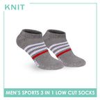 Knit Men's Cotton Thick Sports Low Cut Socks 3 pair in 1 pack KMSKG7