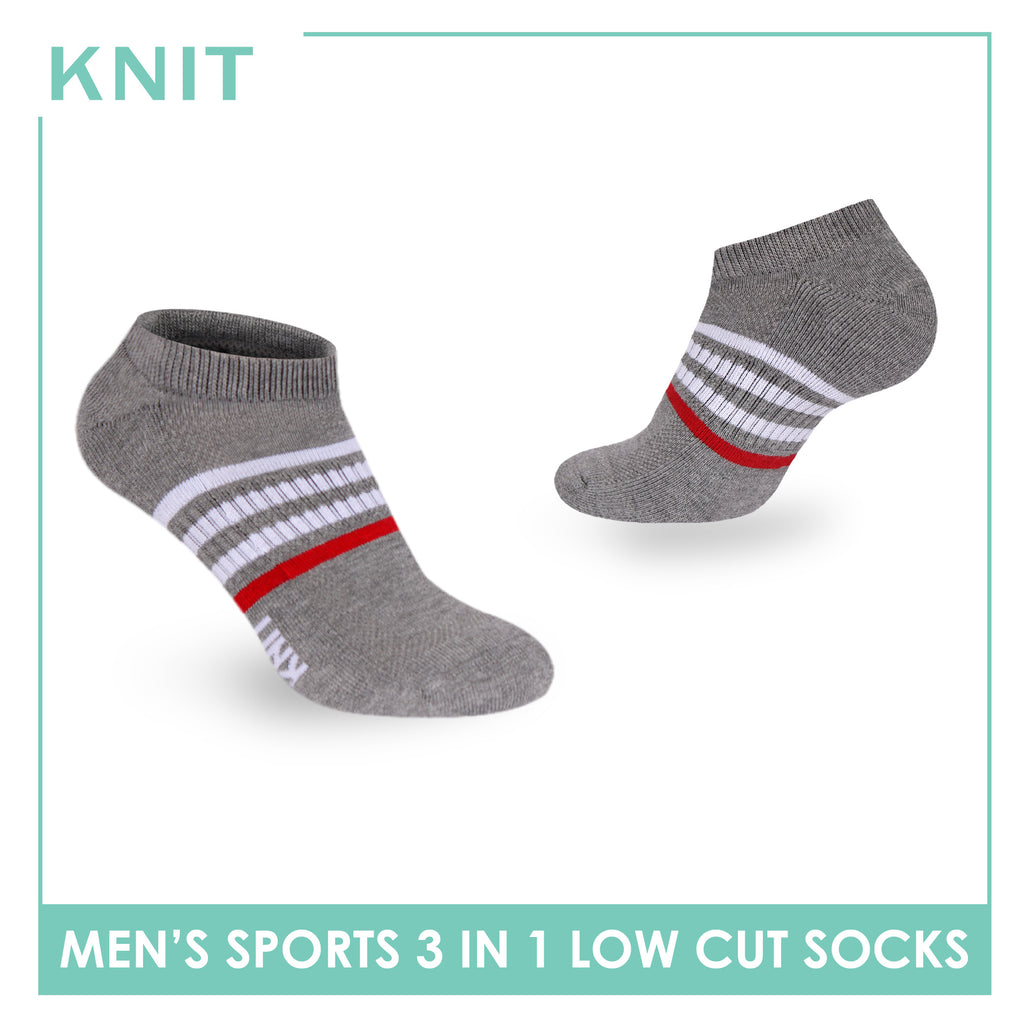 Knit Men's Cotton Thick Sports Low Cut Socks 3 pair in 1 pack KMSKG7