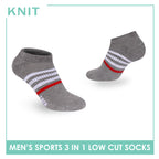Knit Men's Cotton Thick Sports Low Cut Socks 3 pair in 1 pack KMSKG7