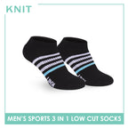 Knit Men's Cotton Thick Sports Low Cut Socks 3 pair in 1 pack KMSKG7