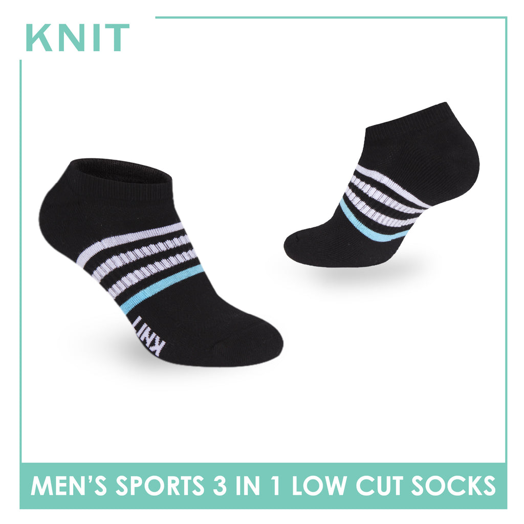 Knit Men's Cotton Thick Sports Low Cut Socks 3 pair in 1 pack KMSKG7