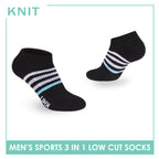 Knit Men's Cotton Thick Sports Low Cut Socks 3 pair in 1 pack KMSKG7