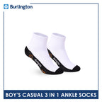 Burlington Boys’ Cotton Casual Ankle Socks 3 pairs in 1 pack BBCKG80