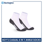 Burlington Boys’ Cotton Casual Ankle Socks 5 pairs in 1 pack BBCKG2F