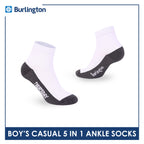 Burlington Boys’ Cotton Casual Ankle Socks 5 pairs in 1 pack BBCKG2F