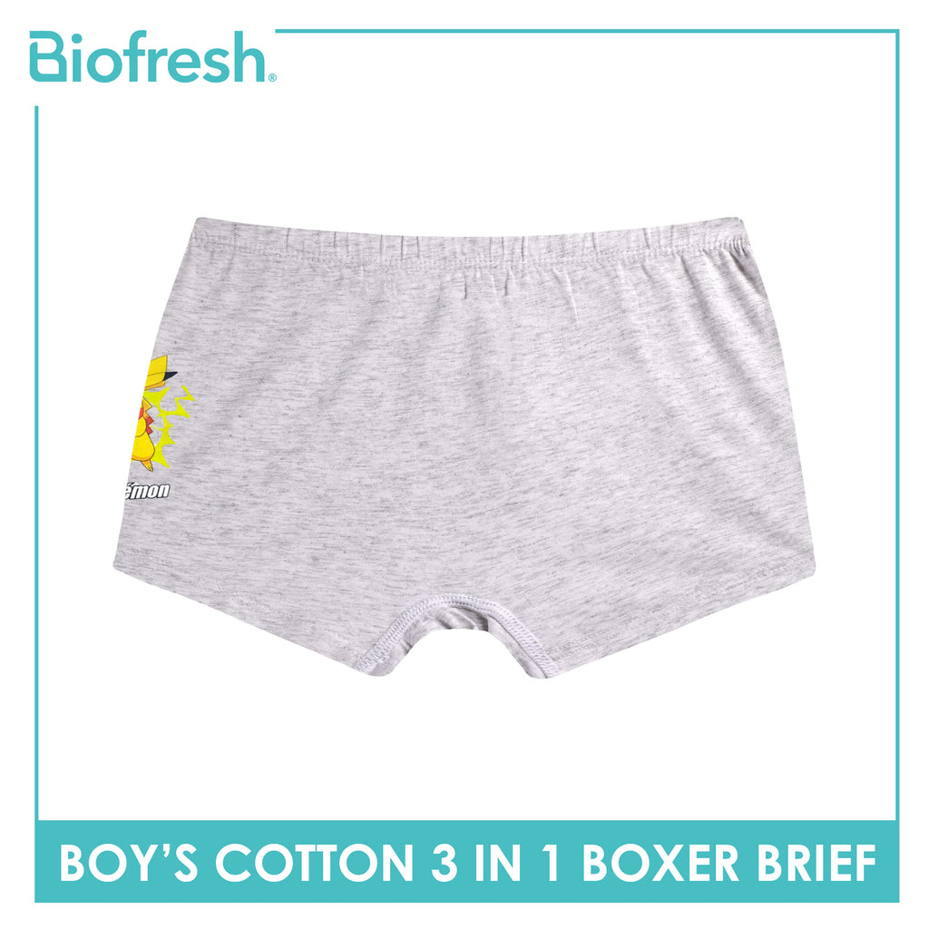 Biofresh | Pokemon Boys’ Antimicrobial Cotton Boxer Brief 3 pieces in a pack PKBBBG531