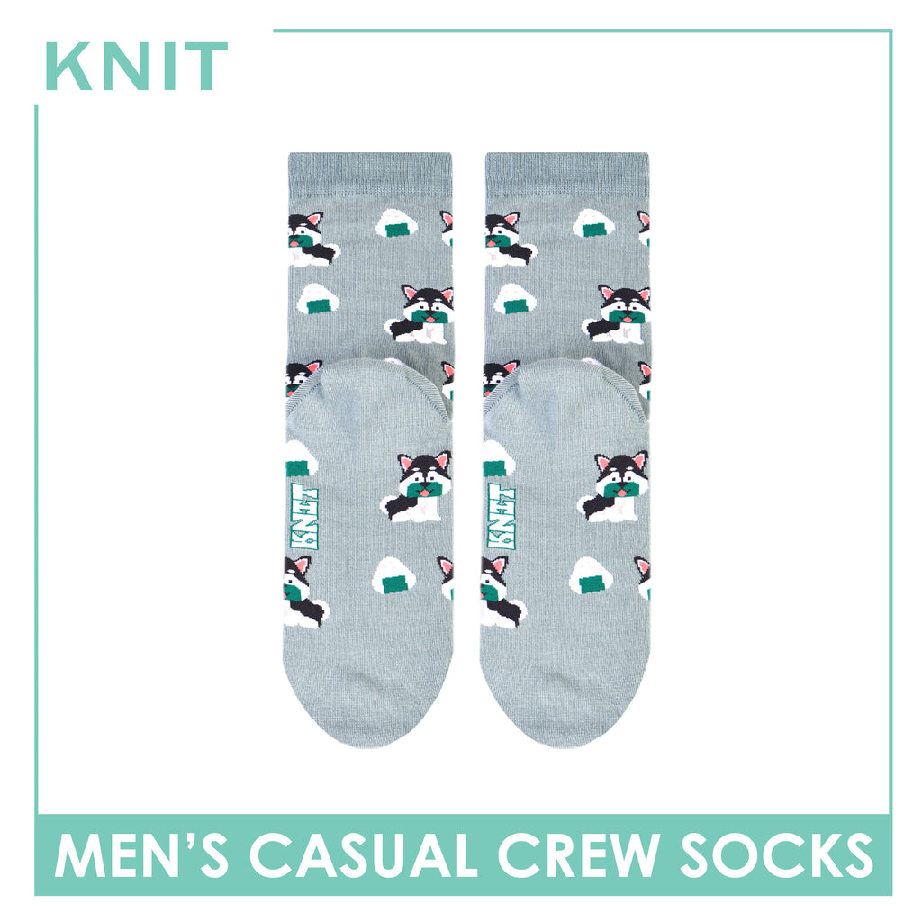 Knit | Pawsome Bites Men's Dog Design Cotton Thin Casual Crew Socks 1 pair KMCP611