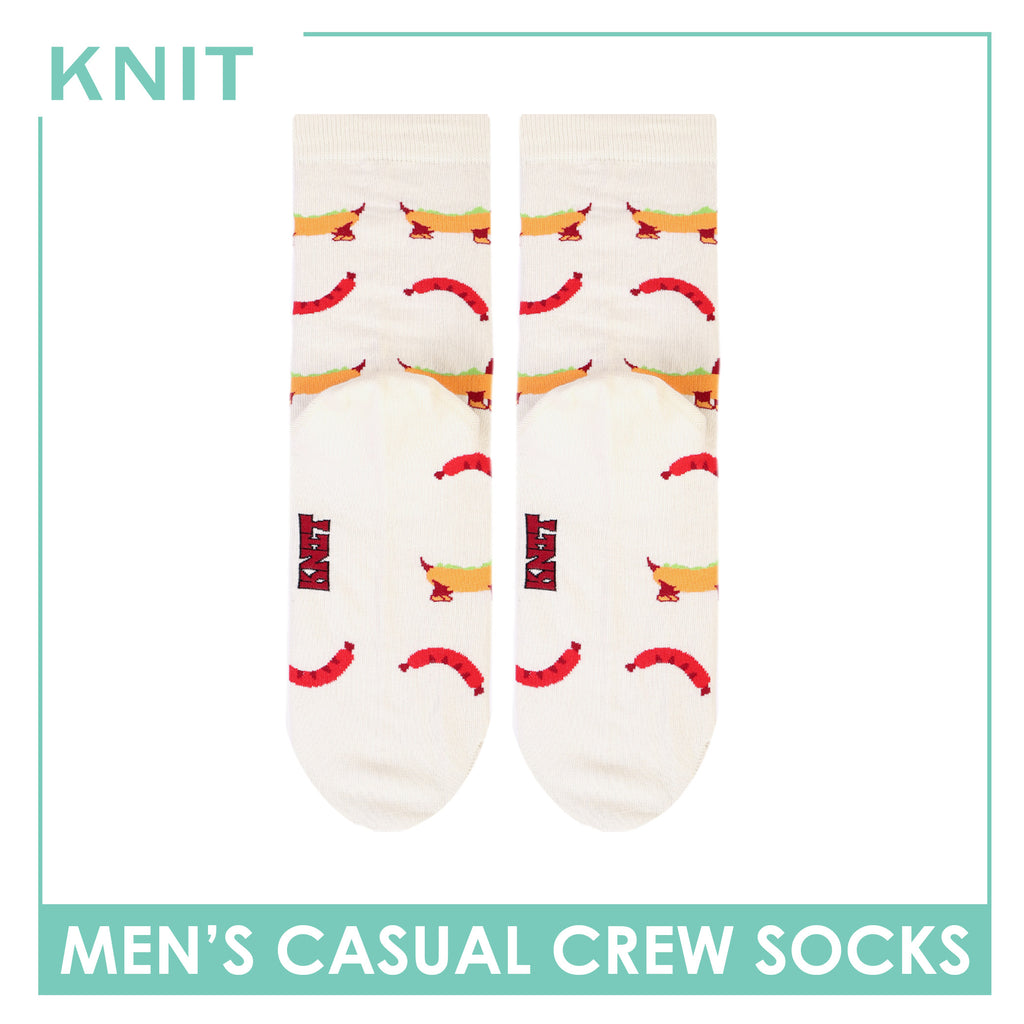 Knit | Pawsome Bites Men's Dog Design Cotton Thin Casual Crew Socks 1 pair KMCP611