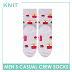 Knit | Pawsome Bites Men's Dog Design Cotton Thin Casual Crew Socks 1 pair KMCP611