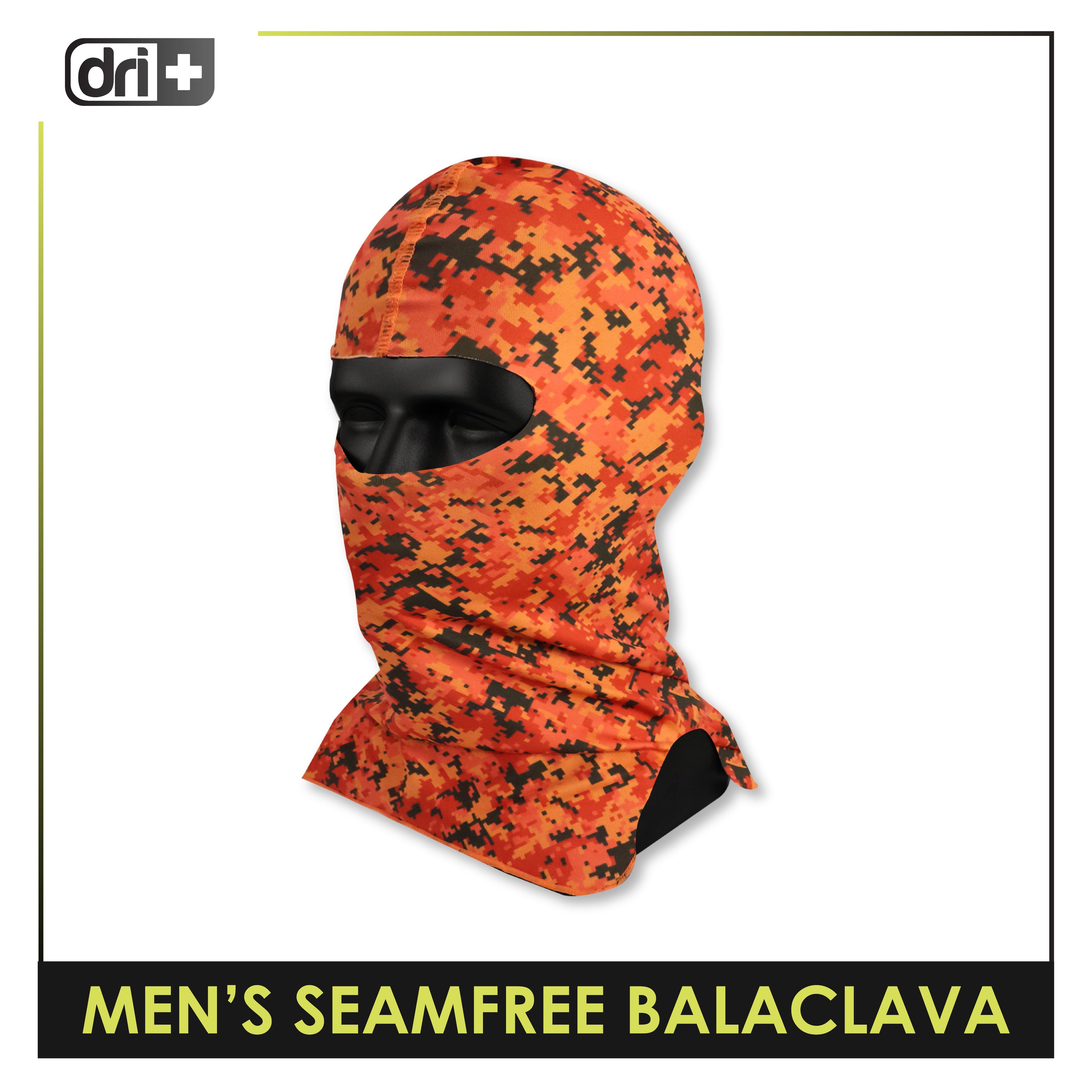 Dri Plus Men’s Camo Seamfree Washable Moisture Wicking Balaclava 1 piece DUMBS612