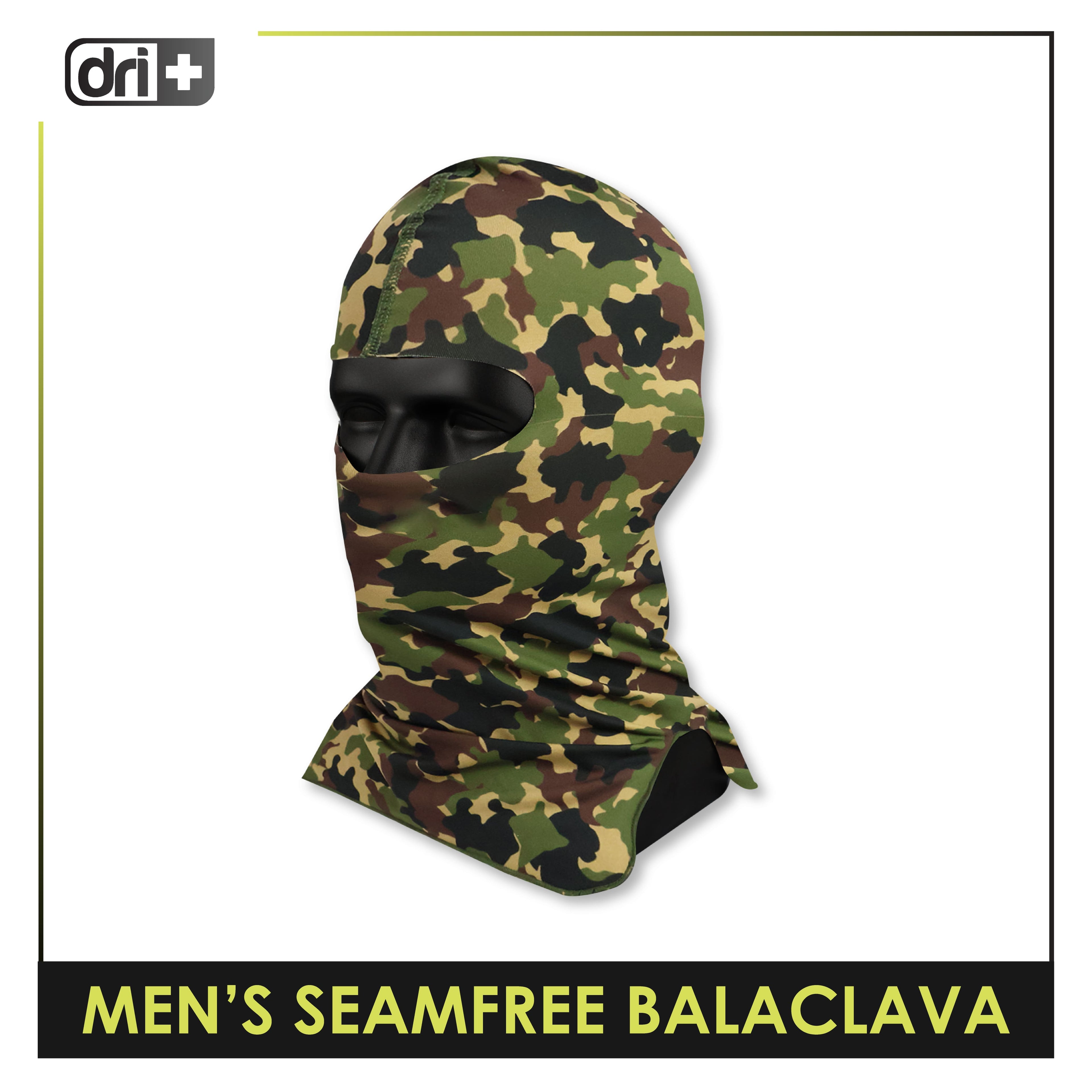Dri Plus Men’s Camo Seamfree Washable Moisture Wicking Balaclava 1 piece DUMBS612