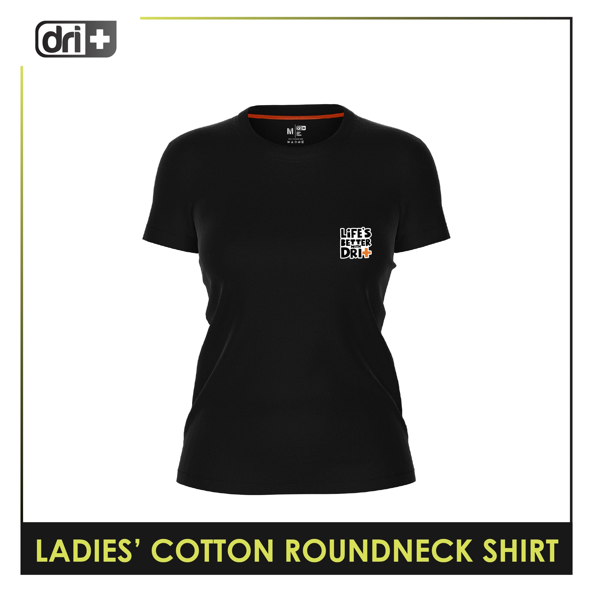 Dri plus Ladies’ Cooltura Anti-Odor Sweat Wicking Cotton Roundneck Shirt Collection 1 pc DULSRC612