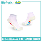 Biofresh | SpongeBob Girls' Antimicrobial Cotton Thin Casual Ankle Socks 3 pairs in 1 pack SBRGCKG6