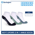 Burlington Boys’ Cotton Sports Ankle Socks 3 pairs in 1 pack BBSKG41