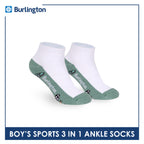 Burlington Boys’ Cotton Sports Ankle Socks 3 pairs in 1 pack BBSKG41