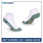 Burlington Boys’ Cotton Sports Ankle Socks 3 pairs in 1 pack BBSKG41