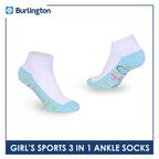 Burlington Girls’ Cotton Sports Ankle Socks 3 pairs in 1 pack BGSKG24